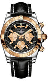 Breitling,Breitling - Chronomat 44 Steel and Rose Gold Polished Bezel - Croco Strap - Watch Brands Direct