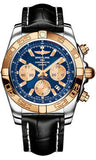 Breitling,Breitling - Chronomat 44 Steel and Rose Gold Polished Bezel - Croco Strap - Watch Brands Direct