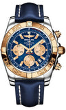 Breitling,Breitling - Chronomat 44 Steel and Rose Gold Polished Bezel - Leather Strap - Watch Brands Direct