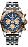 Breitling,Breitling - Chronomat 44 Steel and Rose Gold Polished Bezel - Pilot Steel Bracelet - Watch Brands Direct