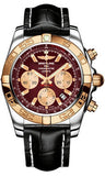 Breitling,Breitling - Chronomat 44 Steel and Rose Gold Polished Bezel - Croco Strap - Watch Brands Direct