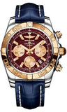 Breitling,Breitling - Chronomat 44 Steel and Rose Gold Polished Bezel - Croco Strap - Watch Brands Direct