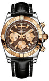Breitling,Breitling - Chronomat 44 Steel and Rose Gold Polished Bezel - Croco Strap - Watch Brands Direct