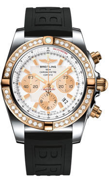Breitling,Breitling - Chronomat 44 Steel and Rose Gold 40 Diamond Bezel - Diver Pro III Strap - Watch Brands Direct