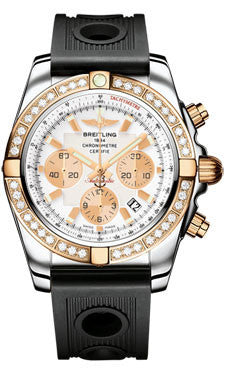 Breitling,Breitling - Chronomat 44 Steel and Rose Gold 40 Diamond Bezel - Ocean Racer Strap - Watch Brands Direct