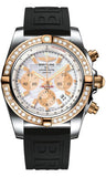 Breitling,Breitling - Chronomat 44 Steel and Rose Gold 40 Diamond Bezel - Diver Pro III Strap - Watch Brands Direct