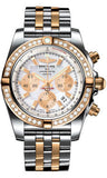 Breitling,Breitling - Chronomat 44 Steel and Rose Gold 40 Diamond Bezel - Two-Tone Pilot Bracelet - Watch Brands Direct
