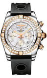 Breitling,Breitling - Chronomat 44 Steel and Rose Gold 40 Diamond Bezel - Ocean Racer Strap - Watch Brands Direct