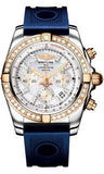 Breitling,Breitling - Chronomat 44 Steel and Rose Gold 40 Diamond Bezel - Ocean Racer Strap - Watch Brands Direct