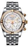Breitling,Breitling - Chronomat 44 Steel and Rose Gold 40 Diamond Bezel - Steel Pilot Bracelet - Watch Brands Direct
