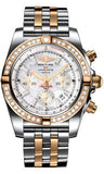Breitling,Breitling - Chronomat 44 Steel and Rose Gold 40 Diamond Bezel - Two-Tone Pilot Bracelet - Watch Brands Direct