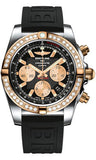 Breitling,Breitling - Chronomat 44 Steel and Rose Gold 40 Diamond Bezel - Diver Pro III Strap - Watch Brands Direct