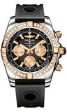 Breitling,Breitling - Chronomat 44 Steel and Rose Gold 40 Diamond Bezel - Ocean Racer Strap - Watch Brands Direct