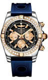 Breitling,Breitling - Chronomat 44 Steel and Rose Gold 40 Diamond Bezel - Ocean Racer Strap - Watch Brands Direct