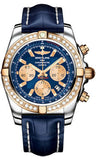 Breitling,Breitling - Chronomat 44 Steel and Rose Gold 40 Diamond Bezel - Croco Strap - Watch Brands Direct
