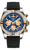 Breitling,Breitling - Chronomat 44 Steel and Rose Gold 40 Diamond Bezel - Diver Pro III Strap - Watch Brands Direct