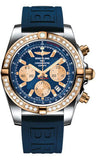 Breitling,Breitling - Chronomat 44 Steel and Rose Gold 40 Diamond Bezel - Diver Pro III Strap - Watch Brands Direct