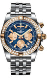 Breitling,Breitling - Chronomat 44 Steel and Rose Gold 40 Diamond Bezel - Steel Pilot Bracelet - Watch Brands Direct