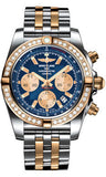 Breitling,Breitling - Chronomat 44 Steel and Rose Gold 40 Diamond Bezel - Two-Tone Pilot Bracelet - Watch Brands Direct