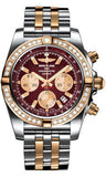 Breitling,Breitling - Chronomat 44 Steel and Rose Gold 40 Diamond Bezel - Two-Tone Pilot Bracelet - Watch Brands Direct