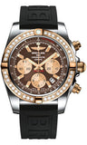 Breitling,Breitling - Chronomat 44 Steel and Rose Gold 40 Diamond Bezel - Diver Pro III Strap - Watch Brands Direct