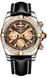 Breitling - Chronomat 44 Steel and Rose Gold 40 Diamond Bezel - Leather Strap - Watch Brands Direct
 - 13