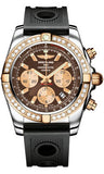Breitling,Breitling - Chronomat 44 Steel and Rose Gold 40 Diamond Bezel - Ocean Racer Strap - Watch Brands Direct