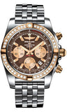 Breitling,Breitling - Chronomat 44 Steel and Rose Gold 40 Diamond Bezel - Steel Pilot Bracelet - Watch Brands Direct