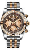 Breitling,Breitling - Chronomat 44 Steel and Rose Gold 40 Diamond Bezel - Two-Tone Pilot Bracelet - Watch Brands Direct