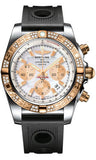 Breitling,Breitling - Chronomat 44 Steel and Rose Gold 60 Diamond Bezel - Ocean Racer Strap - Watch Brands Direct