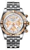 Breitling,Breitling - Chronomat 44 Steel and Rose Gold 60 Diamond Bezel - Pilot Bracelet - Steel - Watch Brands Direct