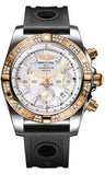 Breitling,Breitling - Chronomat 44 Steel and Rose Gold 60 Diamond Bezel - Ocean Racer Strap - Watch Brands Direct
