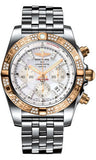Breitling,Breitling - Chronomat 44 Steel and Rose Gold 60 Diamond Bezel - Pilot Bracelet - Steel - Watch Brands Direct