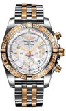 Breitling,Breitling - Chronomat 44 Steel and Rose Gold 60 Diamond Bezel - Pilot Bracelet - Two-Tone - Watch Brands Direct