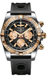Breitling,Breitling - Chronomat 44 Steel and Rose Gold 60 Diamond Bezel - Ocean Racer Strap - Watch Brands Direct