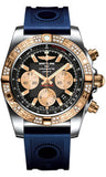 Breitling,Breitling - Chronomat 44 Steel and Rose Gold 60 Diamond Bezel - Ocean Racer Strap - Watch Brands Direct