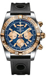 Breitling,Breitling - Chronomat 44 Steel and Rose Gold 60 Diamond Bezel - Ocean Racer Strap - Watch Brands Direct