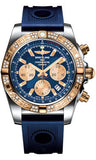 Breitling,Breitling - Chronomat 44 Steel and Rose Gold 60 Diamond Bezel - Ocean Racer Strap - Watch Brands Direct