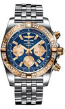 Breitling,Breitling - Chronomat 44 Steel and Rose Gold 60 Diamond Bezel - Pilot Bracelet - Steel - Watch Brands Direct