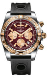 Breitling,Breitling - Chronomat 44 Steel and Rose Gold 60 Diamond Bezel - Ocean Racer Strap - Watch Brands Direct
