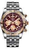 Breitling,Breitling - Chronomat 44 Steel and Rose Gold 60 Diamond Bezel - Pilot Bracelet - Steel - Watch Brands Direct