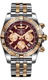 Breitling,Breitling - Chronomat 44 Steel and Rose Gold 60 Diamond Bezel - Pilot Bracelet - Two-Tone - Watch Brands Direct