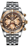 Breitling,Breitling - Chronomat 44 Steel and Rose Gold 60 Diamond Bezel - Pilot Bracelet - Steel - Watch Brands Direct