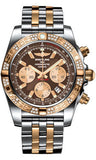 Breitling,Breitling - Chronomat 44 Steel and Rose Gold 60 Diamond Bezel - Pilot Bracelet - Two-Tone - Watch Brands Direct