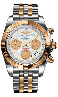 Breitling,Breitling - Chronomat 41 Steel and Gold - Steel and Gold Pilot Bracelet - Watch Brands Direct