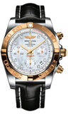 Breitling,Breitling - Chronomat 41 Steel and Gold Polished Bezel - Croco Strap - Watch Brands Direct
