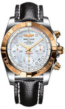 Breitling,Breitling - Chronomat 41 Steel and Gold Polished Bezel - Lizard Strap - Watch Brands Direct