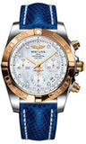 Breitling,Breitling - Chronomat 41 Steel and Gold Polished Bezel - Lizard Strap - Watch Brands Direct