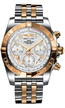 Breitling,Breitling - Chronomat 41 Steel and Gold Polished Bezel - Steel and Rose Gold Bracelet - Watch Brands Direct