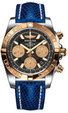 Breitling,Breitling - Chronomat 41 Steel and Gold Polished Bezel - Lizard Strap - Watch Brands Direct